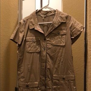 Burberry trench style khaki knee length dress